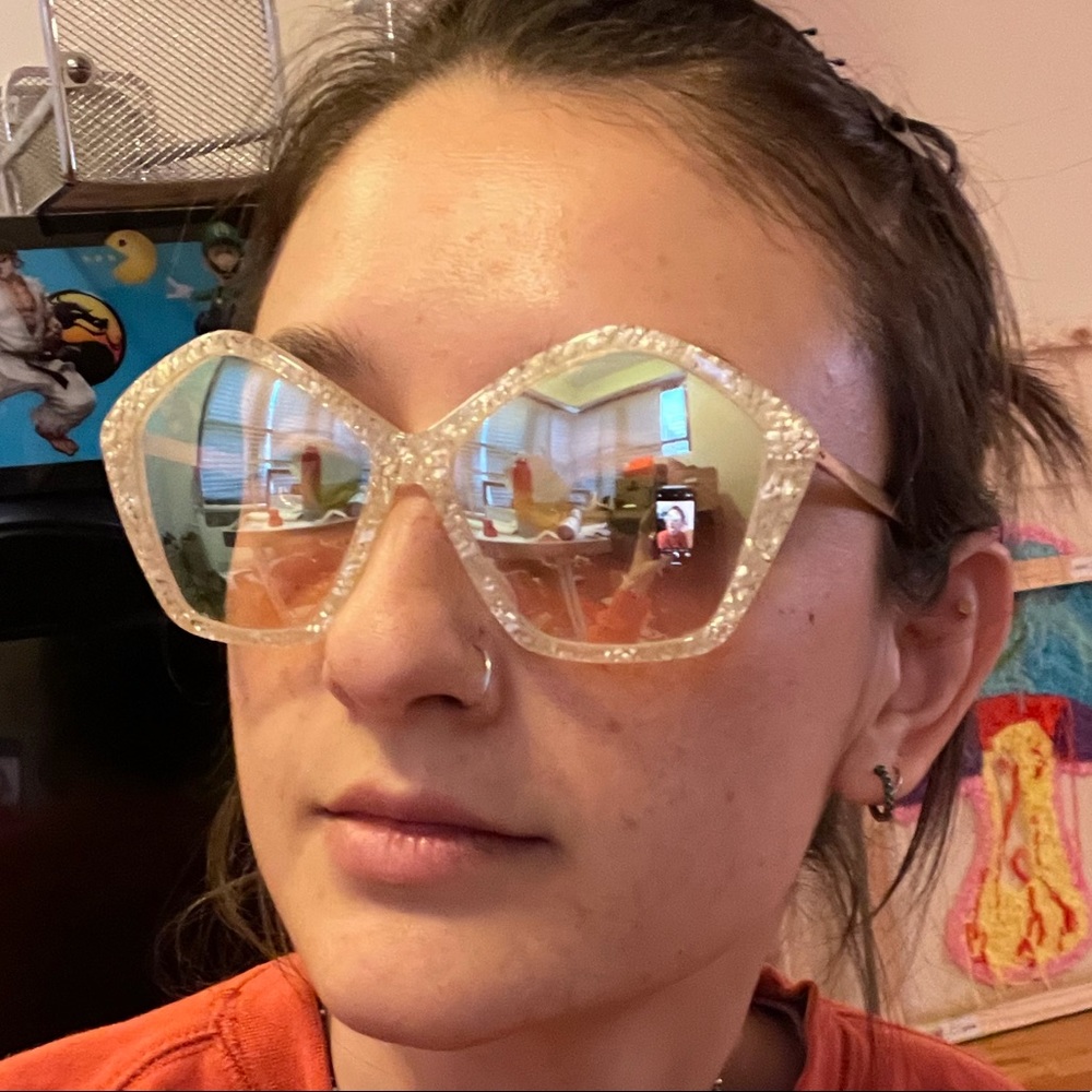 Glitter Cat Eye Miu Miu Sunglasses - image 1